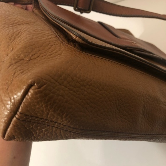 Fossil brown leather messenger bag - Picture 6 of 13